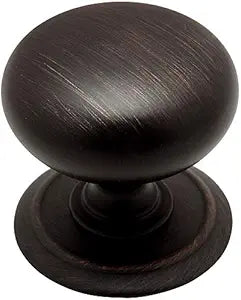 Cosmas 10 Pack 6542ORB Oil Rubbed Bronze Round Cabinet Hardware Knob with Backplate - 1-1/4" Diameter