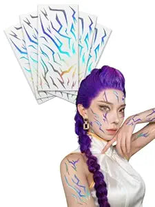 100 Counts Holographic Demon Mark Tattoos for Theme Party Decorations