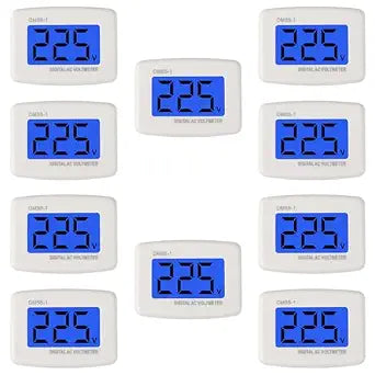 10pcs Voltage Test Monitor, Plug in Digital Volt Meter for RV, AC 80-300V Flat US Plug LCD Display Voltmeter 110V 220V Voltage Measuring Monitor Panel Power Line Volt Tester Gauge (10)