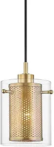 Mitzi H323701-AGB Elanor-1-Light Pendant in Style-5.5 Inches Wide by 8.75 Inches High, Finish Color: Aged Brass, Installation: Traditional