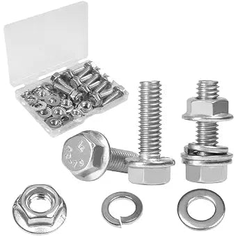 10 Sets 5/16-18 x 1" Flanged Hex Head Bolts Kits