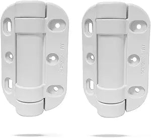 Safetech Hardware MegaKlik Self Closing Gate Hinges | Self-Aligning Heavy Duty Spring Hinges | Adjustable Tension | Pool Safety Hinge | Square Post, Aluminum Gates | Swing Close 185lb SHH135 - White