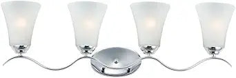 Maxim Lighting Vital 4-Light Bath Vanity Light | Polished Chrome Steel Finish | Frosted Glass Shade | Transitional Indoor Light Fixture | Ideal for Bathrooms & Powder Rooms | Dimmable | 12084FTPC