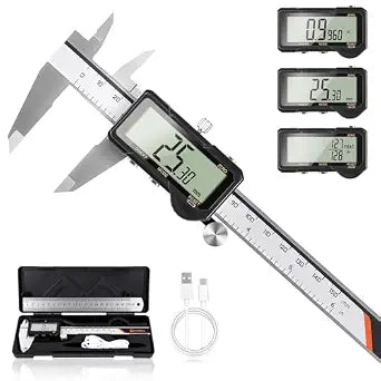 HARDELL Digital Caliper 6 Inch, Rechargeable Calipers, One-Key Reset