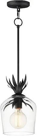 Maxim Lighting Paloma 1-Light Pendant Light | Anthracite Steel Finish | Glass Shade | Transitional Indoor Light Fixture | Ideal for Kitchen Islands & Dining Rooms | Dimmable | 2871AR