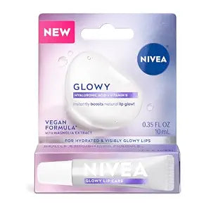 NIVEA Glowy Lip Care, Hydrating Lip Balm, 0.35 FL OZ