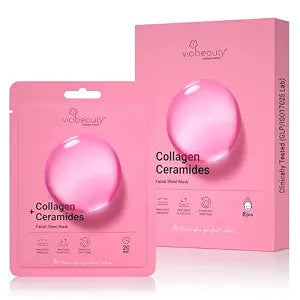 VIABEAUTY 8 Pack of Collagen Face Mask with Ceramides - Rejuvenating Facial Sheet Mask, Reduce Wrinkles & Fine Lines - Face Masks Skincare Moisturizing Collagen Mask for All Skin Types