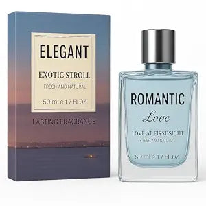 Unisex Perfume, Light Blue Glass Bottle Perfume for Women Men, Love at First Sight Collection, Fragrance for Women Men 50ml (1.7 fl.oz)