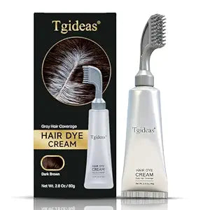 Tgideas Hair Dye Comb Root Touch Up, Ammonia Free Gray Coverage, Dark Brown