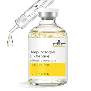 Deep Collagen Silk Peptide Intensive Ampoule with 30 Peptides, ~120 Da Collagen & Panthenol, Hydrating and Firming Serum for Fine Lines, Face & Neck, 1.86 fl oz
