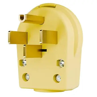 Nema 14-50P 50 Amp 125/250 Volt DIY Plug, 50Amp 4-Prong Dryer Plug for Dryers and Ranges, Works with Cable OD Max. 1.06 Inch Yellow