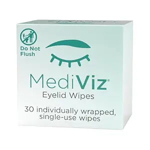 MediViz Eyelid Cleanser Wipes, 30 Single-Use Towelettes
