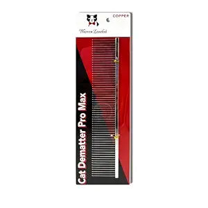 Warren London Cat DeMatter Pro Max | 9" Copper Grooming Comb for Cats | Detangles Mats, Knots & Loose Fur  Gentle, No-Pull Design for Long, Thick, or Tangled Coats | Professional Cat Grooming Tool