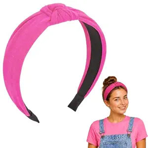 Knotted Headband for Women Hot PinkTop Knot Decorative Headband