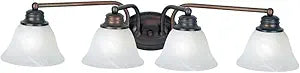 Maxim Lighting Malibu 4-Light Bath Vanity Light | Rubbed Bronze Finish | Transitional Indoor Light Fixture | Ideal for Bathrooms & Powder Rooms | Dimmable Damp Rated | 2689MROI