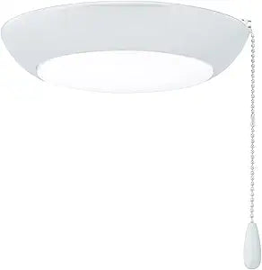 RP Lighting 8-Inch Wide Single LED Ceiling Fan Light Kit, White