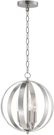 Maxim Lighting Provident 3-Light Chandelier | Satin Nickel Finish | Steel Construction | Dining Room Chandelier | 10030SN