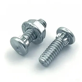 25 Set Garage Door Track Bolts and Lock Nuts - 1/4" x 5/8" Flat Head Knurled Neck Fasteners - Low Profile Design for Seamless Roller Clearance, Heavy Duty Hardware for Vertical & Curved Tracks