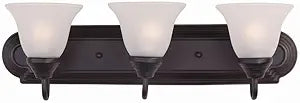 Maxim Lighting Essentials 3-Light Bath Vanity Light | Rubbed Bronze Finish | Transitional Bath Vanity Light | Ideal for Bathrooms & Powder Rooms | Dimmable Damp Rated | 8013FTOI