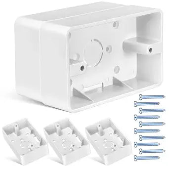 5-Pack Surface Mount Outlet Box, Single Gang White Plastic