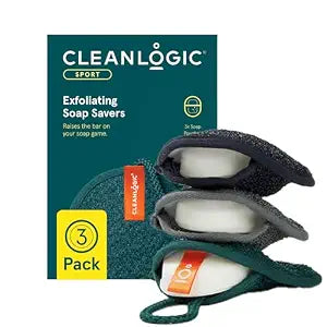 Cleanlogic Men Exfoliating Soap Saver - Sport Scrubber Pouch - 3 Count