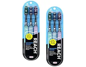 Reach Advanced Design Firm Toothbrushes, Colors May Vary, 3 Count (Pack of 2) Total 6 Toothbrushes