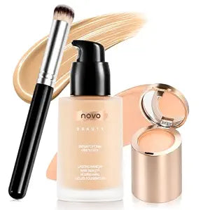 2-in-1 Full Coverage Liquid Foundation + Cream Concealer, Natural Beige