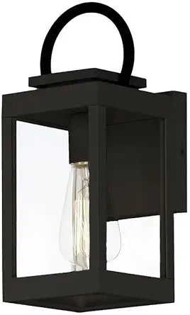 Maxim Lighting Nassau Vivex 1-Light Outdoor Wall Light | Black Finish | Clear Clear Shade | Coastal Outdoor Light Fixture | Ideal for Porches, Patios & Garages | Dimmable Wet Rated | 40312CLBK