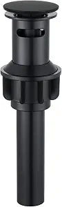 Pop Up Drain with Over Flow, Pop Up Dain Stupper, Ideal for Bathroom Sink with Overflow, Matte Black(AP041BK)