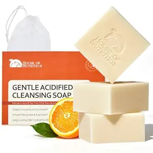 Acidified Cleansing Bar, pH-Optimized Odor Control Soap, 3-Pack