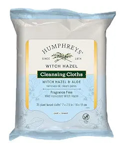 Humphreys Witch Hazel Cleansing Cloths with Aloe | 25 Face Wipes