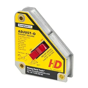 Strong Hand Tools MSA46-HD Adjust-O Heavy Duty Magnet Square, On/Off Switches, 65 lbs Pull Force, 4-3/8" Length, 3-3/4" Width, 1-1/8" Height