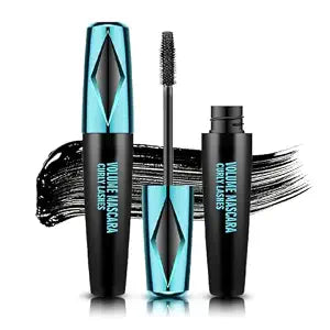 NOVAFLUX 4D Silk Fiber Mascara Volume Lengthen Curling Fluffy Thick Black Eyelash Mascara Waterproof Hypoallergenic Long Lasting Anti Smudge Mascara For Sensitive Eyes