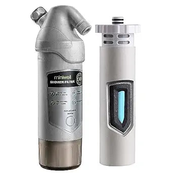 miniwell L720-Plus Shower Filter System-for Bathroom Hard Water and Well -Remove Chlorine & Heavy Metals & Sediments impurties- Good for Skin & Hairs