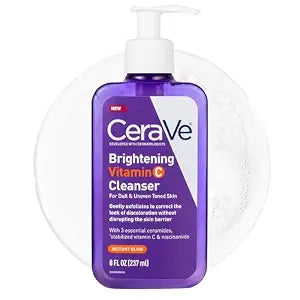 CeraVe Brightening Vitamin C Facial Cleanser, Niacinamide Face Wash, 8oz