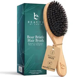 Boar Bristle Hair Brush for Fine & Thin Hair – 100% Soft Natural Bristles