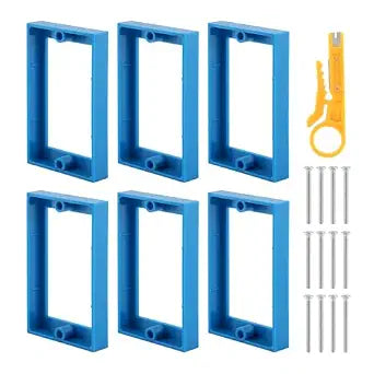 6 Pack 3/4 Inch Single Gang Outlet Box Extenders, Electrical Box Extender