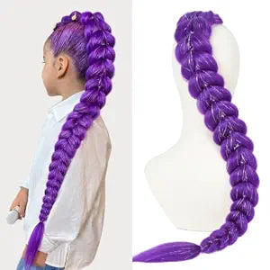 Purple Braiding Hair Ponytail Extensions 30 Inch Costume Cosplay Halloween
