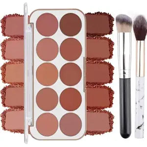 10 Color Blush Palette with 2 Brushesï¿½ï¿½ï¿½Lightweightï¿½ï¿½ï¿½ï¿½ï¿½ï¿½ Smooth ï¿½ï¿½ï¿½ï¿½ï¿½ï¿½Long-lastingï¿½ï¿½ï¿½ Powder Blush for Cheeks Natu