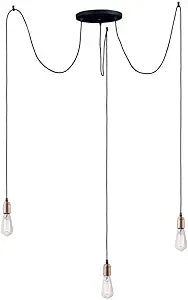 Maxim Lighting Early 3-Light Pendant Light | Black/Antique Brass Steel Finish | Transitional Indoor Light Fixture | Ideal for Kitchen Islands & Dining Rooms | Dimmable | 12123BKAB