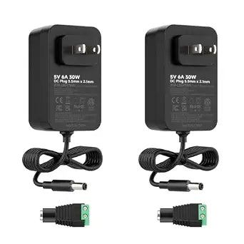 BTF-LIGHTING DC5V 6A 30W LED Driver 2 Pack, Class 2 Transformer
