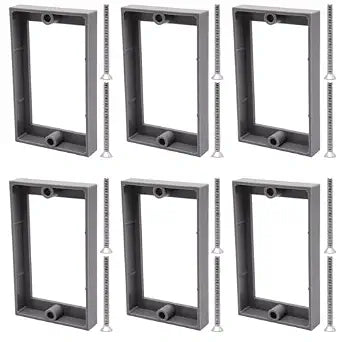 6 PCS 1/2" Outlet Box Extender, Single Gang Electrical Box Extension with 12 Screws, Receptacle Extender for Outlets & Switches (Gray)