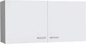 TUHOME Napoles 39-Inch Wide Double-Door Wall Cabinet with Spacious Interior Storage, Modern Two-Tone Mounted Cabinet for Kitchen Organization, Office Supplies,Bathroom Essentials or Multiroom Home Use