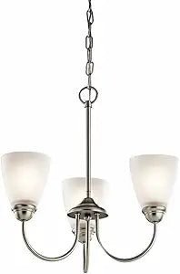 Kichler Jolie 18" 3 Light Mini Chandelier with Satin Etched Glass in Brushed Nickel