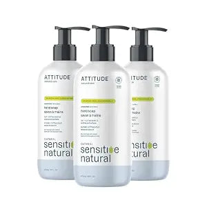 ATTITUDE Gentle Hand Soap for Sensitive Skin, Oat, Unscented, 16 oz