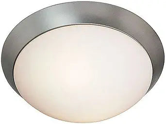 Cobalt - 1-Light 11"dia Flush Mount - Brushed Steel Finish - Opal Glass Shade
