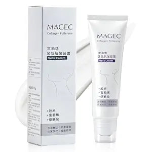 Magic Collagen Fullerene Neck Cream, Magec Cream, Tighten and Lift Firming Neck Cream for Crepey Skin, Collagen Neck Cream with Five Rollers, Wrinkles and Tightening for Skin Types(1 PCS)
