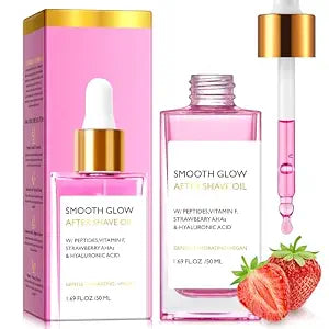 After Shave Oil for Women, Gentle Strawberry Vanilla Women After Shave Oil for Soothes & Hydrates, Shave Serum to Prevents Ingrown Hairs (1.69 Fl Oz)