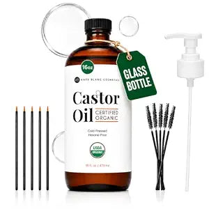 Kate Blanc Cosmetics Castor Oil Organic Cold Pressed for Hair, Lashes, 16oz