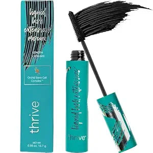 Thrive Mascara Extensions, Tubing Mascara Cosmetics Natural Lengthening Volumizing Eye Makeup, Waterproof & Smudge-Proof, Long-Lasting No Clumping or Flaking (Rich Black)
